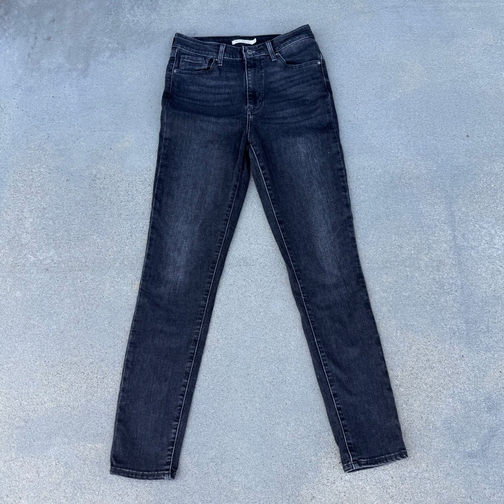 Levi's 721 High‎ Rise Skinny Jeans Black Washed Denim Women 29x30